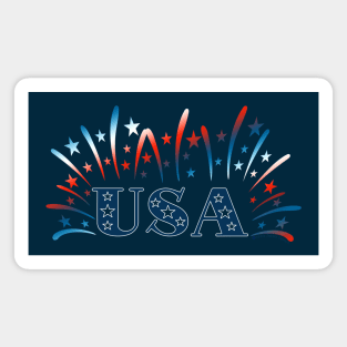 Beautiful Fireworks Patriotic July 4th USA Magnet